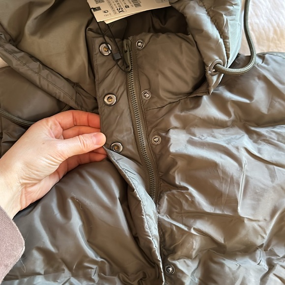 ZARA WATER REPELLENT PUFFER VEST KHAKI TAUPE BROWN JACKET COAT 8372/764/505 - Picture 9 of 14